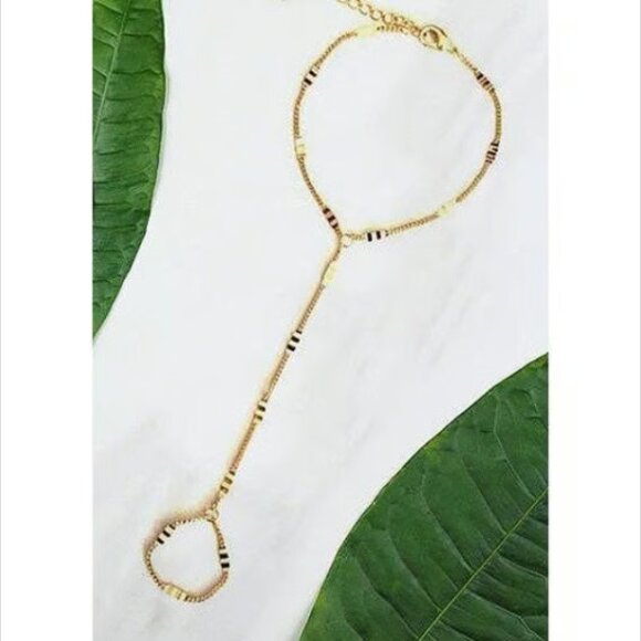 Jules Smith Serena 14K Gold Plate Hand Chain Bracelet - Picture 2 of 7